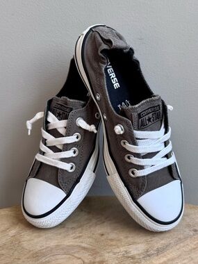 Converse All Star Shoreline Slip On Sneaker Size 7 Women Gray Canvas Shoe